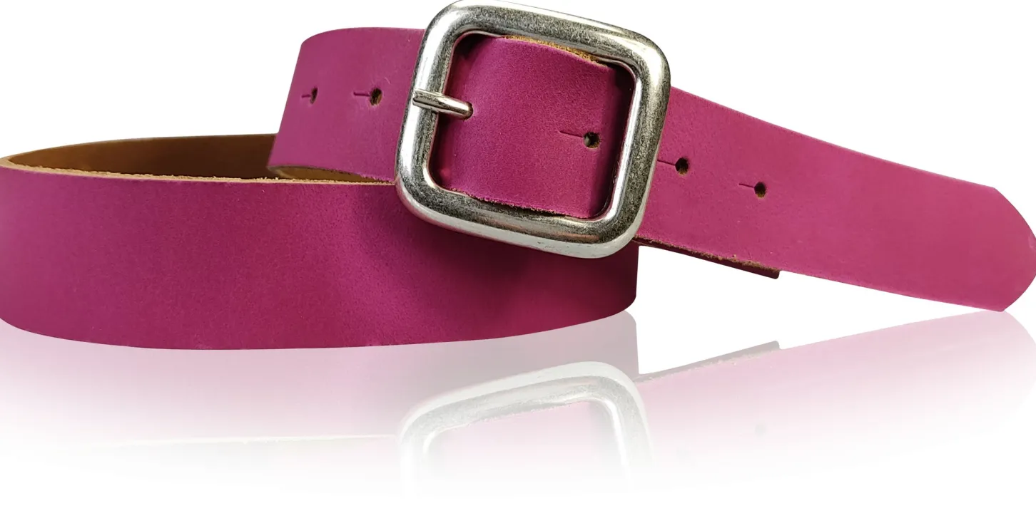 SIENA: basic Jeansgürtel 3 cm mit quadratischer silberner Gürtelschnalle, echt Ledergürtel