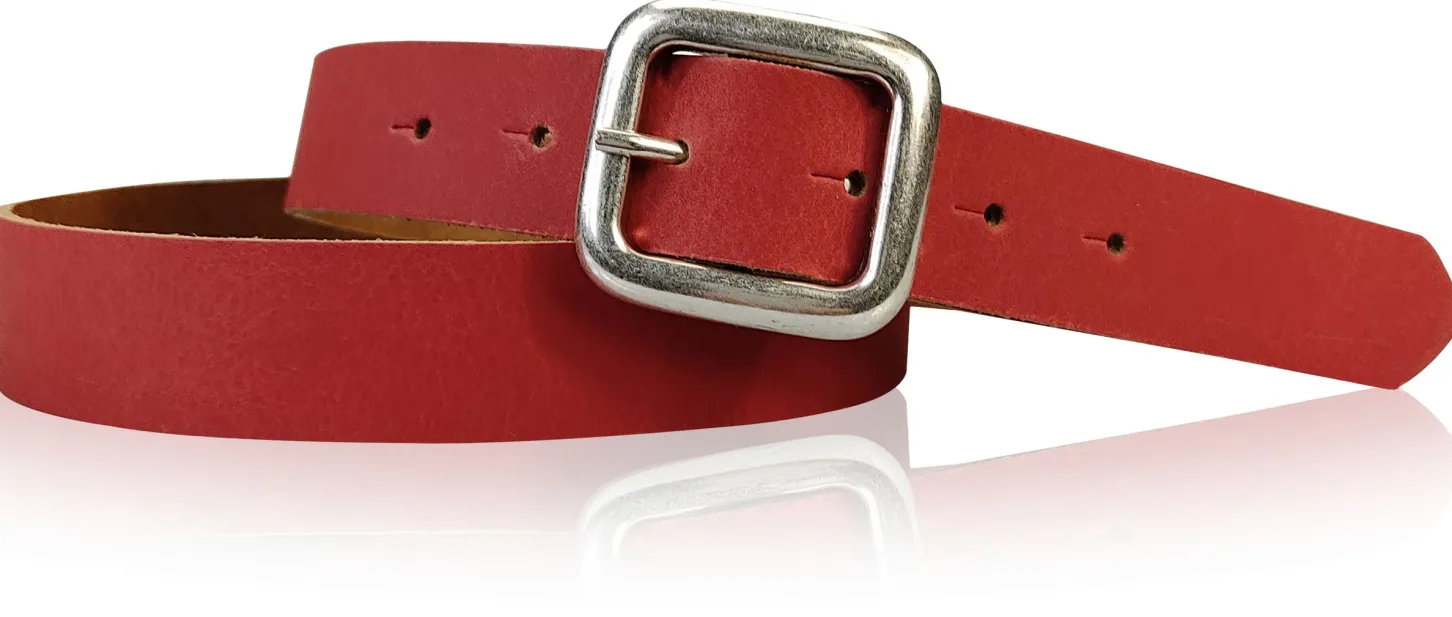 SIENA: basic Jeansgürtel 3 cm mit quadratischer silberner Gürtelschnalle, echt Ledergürtel