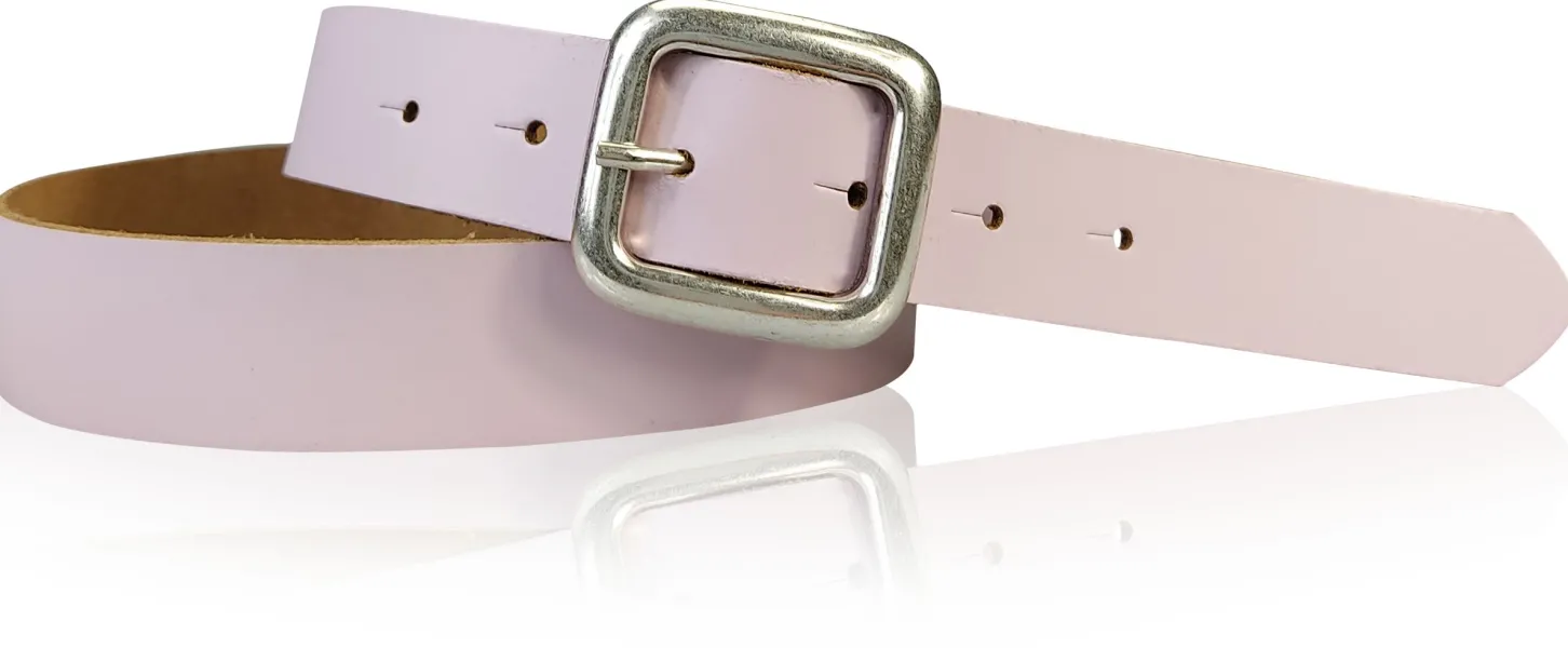 SIENA: basic Jeansgürtel 3 cm mit quadratischer silberner Gürtelschnalle, echt Ledergürtel