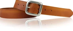 SIENA: basic Jeansgürtel 3 cm mit quadratischer silberner Gürtelschnalle, echt Ledergürtel