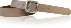 SIENA: basic Jeansgürtel 3 cm mit quadratischer silberner Gürtelschnalle, echt Ledergürtel