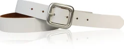 SIENA: basic Jeansgürtel 3 cm mit quadratischer silberner Gürtelschnalle, echt Ledergürtel