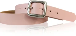 SIENA: basic Jeansgürtel 3 cm mit quadratischer silberner Gürtelschnalle, echt Ledergürtel
