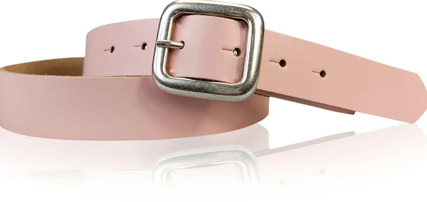 SIENA: basic Jeansgürtel 3 cm mit quadratischer silberner Gürtelschnalle, echt Ledergürtel