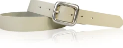 SIENA: basic Jeansgürtel 3 cm mit quadratischer silberner Gürtelschnalle, echt Ledergürtel