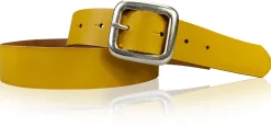 SIENA: basic Jeansgürtel 3 cm mit quadratischer silberner Gürtelschnalle, echt Ledergürtel