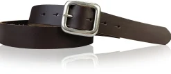 SIENA: basic Jeansgürtel 3 cm mit quadratischer silberner Gürtelschnalle, echt Ledergürtel