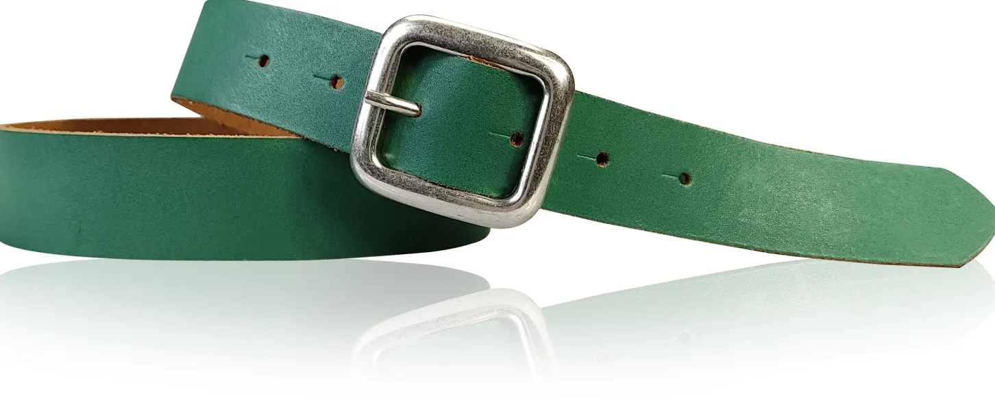 SIENA: basic Jeansgürtel 3 cm mit quadratischer silberner Gürtelschnalle, echt Ledergürtel