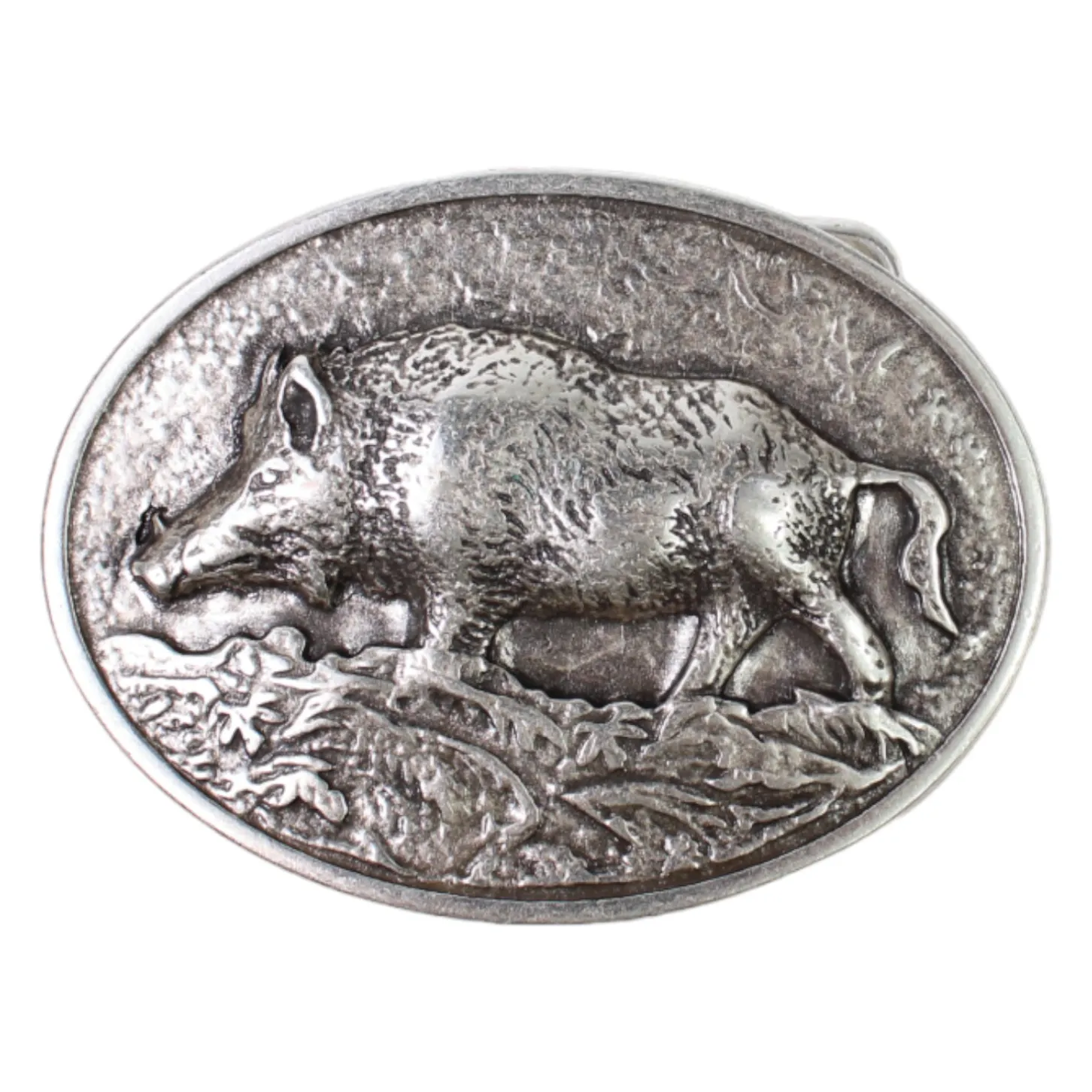 Silberne Trachten Gürtelschnalle Wildschwein Buckle für 4 cm Gürtel