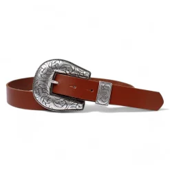 SILVERSMITH Ledergürtel für Damen, Western Gürtel, silber, 3 cm