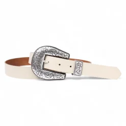 SILVERSMITH Ledergürtel für Damen, Western Gürtel, silber, 3 cm