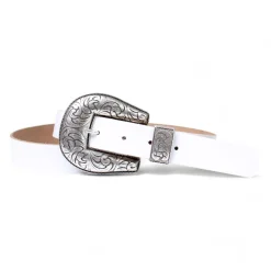 SILVERSMITH Ledergürtel für Damen, Western Gürtel, silber, 3 cm