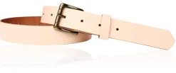 Sportiver Damen Ledergürtel 2,8 cm, Gürtelschnalle messingfarbig, echt Leder