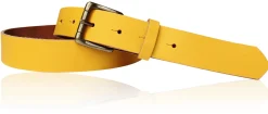 Sportiver Damen Ledergürtel 2,8 cm, Gürtelschnalle messingfarbig, echt Leder