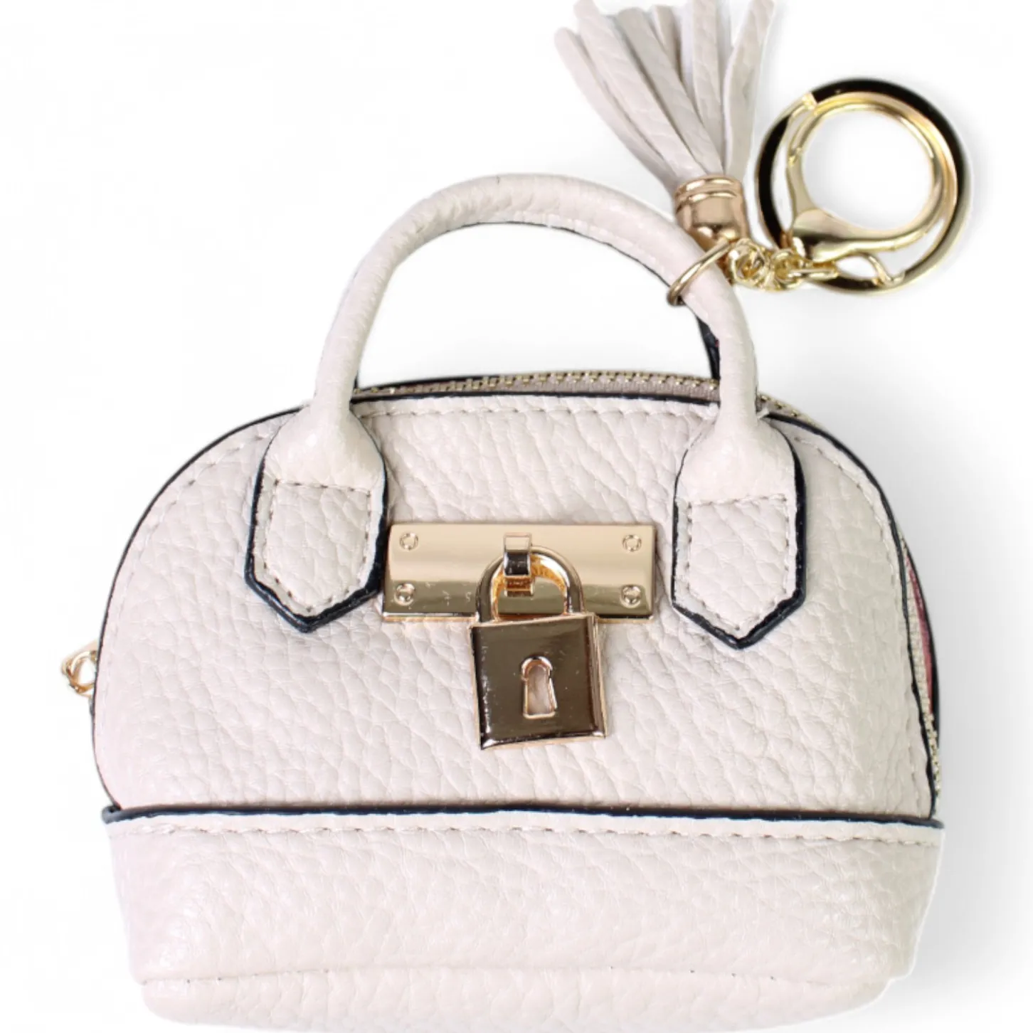 Taschenanhänger in Form kleiner Tasche, Kunstleder, Stauraum