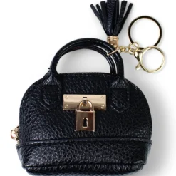 Taschenanhänger in Form kleiner Tasche, Kunstleder, Stauraum