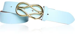 TOLEDO Damen Ledergürtel 4 cm mit goldener Schmuckschnalle, echt vergoldet