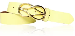TOLEDO Damen Ledergürtel 4 cm mit goldener Schmuckschnalle, echt vergoldet