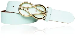 TOLEDO Damen Ledergürtel 4 cm mit goldener Schmuckschnalle, echt vergoldet