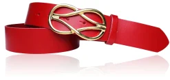 TOLEDO Damen Ledergürtel 4 cm mit goldener Schmuckschnalle, echt vergoldet