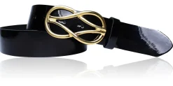 TOLEDO Damen Ledergürtel 4 cm mit goldener Schmuckschnalle, echt vergoldet
