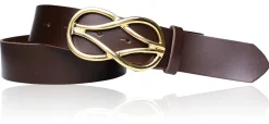 TOLEDO Damen Ledergürtel 4 cm mit goldener Schmuckschnalle, echt vergoldet