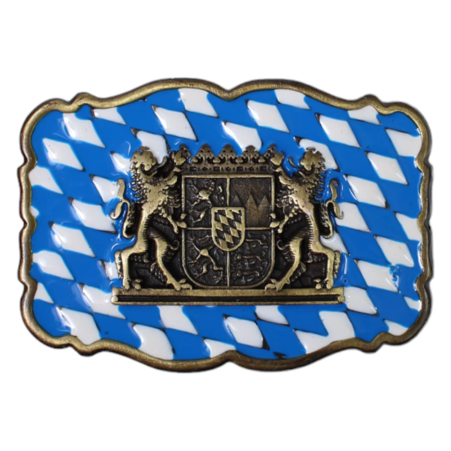 Trachten Gürtelschnalle, Bayerisches Wappen für 4 cm Gürtel, Emaille