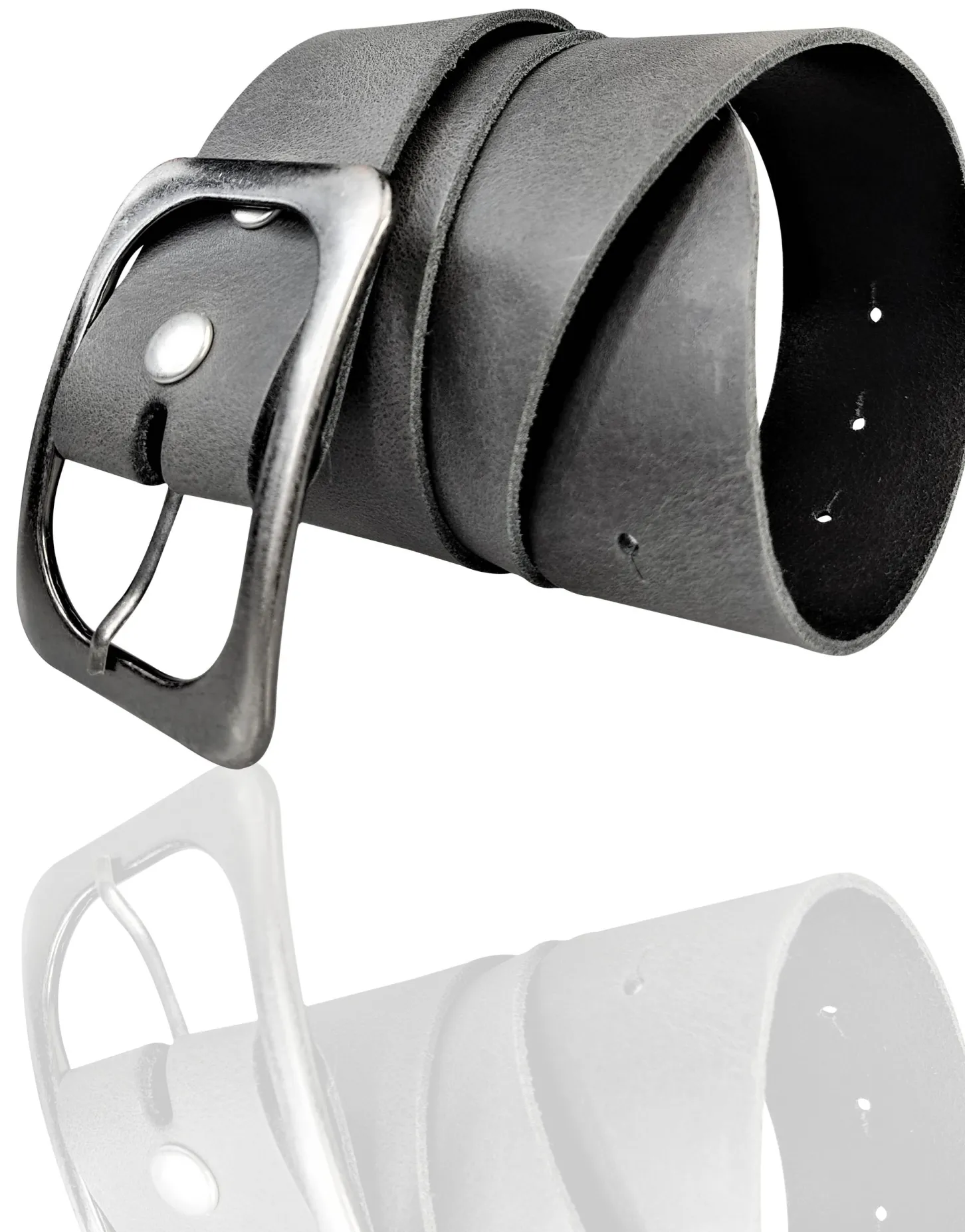 TURIN: breiter Damen Ledergürtel 5 cm mit schwarzer gunmetal Gürtelschnalle, echt Leder