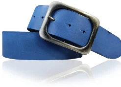 TURIN: breiter Damen Ledergürtel 5 cm mit schwarzer gunmetal Gürtelschnalle, echt Leder