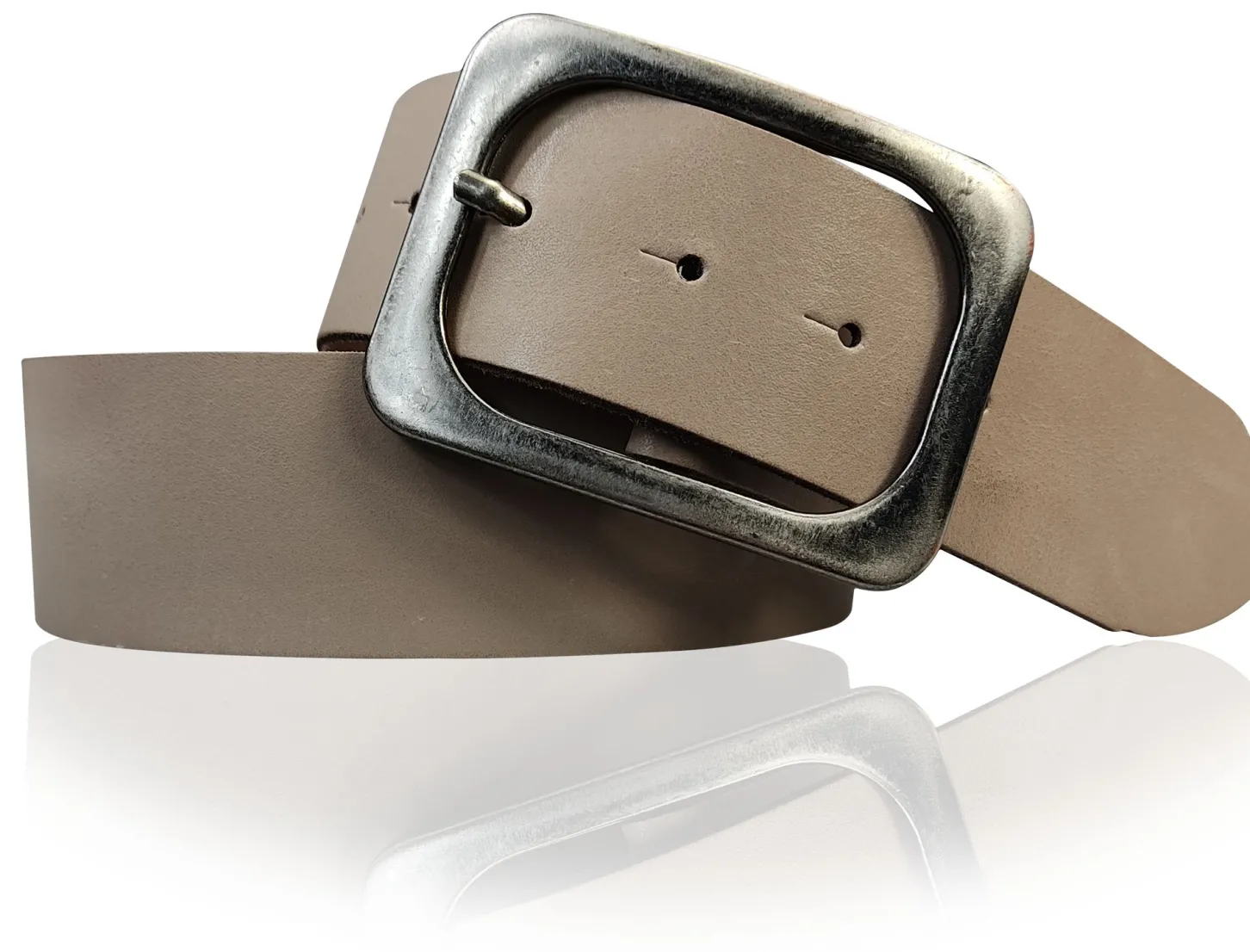 TURIN: breiter Damen Ledergürtel 5 cm mit schwarzer gunmetal Gürtelschnalle, echt Leder