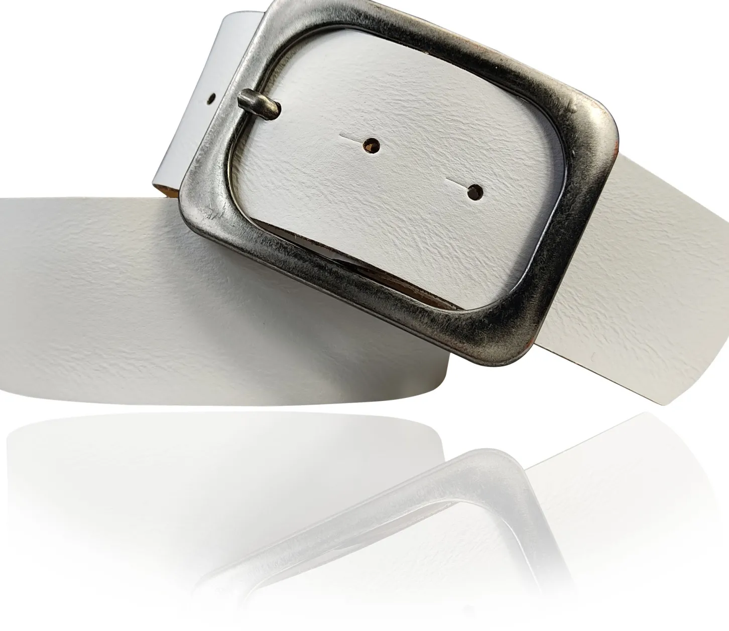 TURIN: breiter Damen Ledergürtel 5 cm mit schwarzer gunmetal Gürtelschnalle, echt Leder