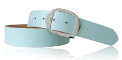 VANCOUVER: sportlicher Damen Ledergürtel 4 cm mit ovaler Gürtelschnalle in silber, echt Ledergürtel