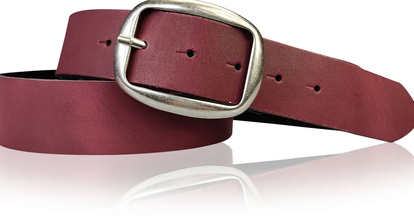 VARESE modischer Damen Ledergürtel, 4 cm, Altsilberschnalle viele Farben, echt Leder