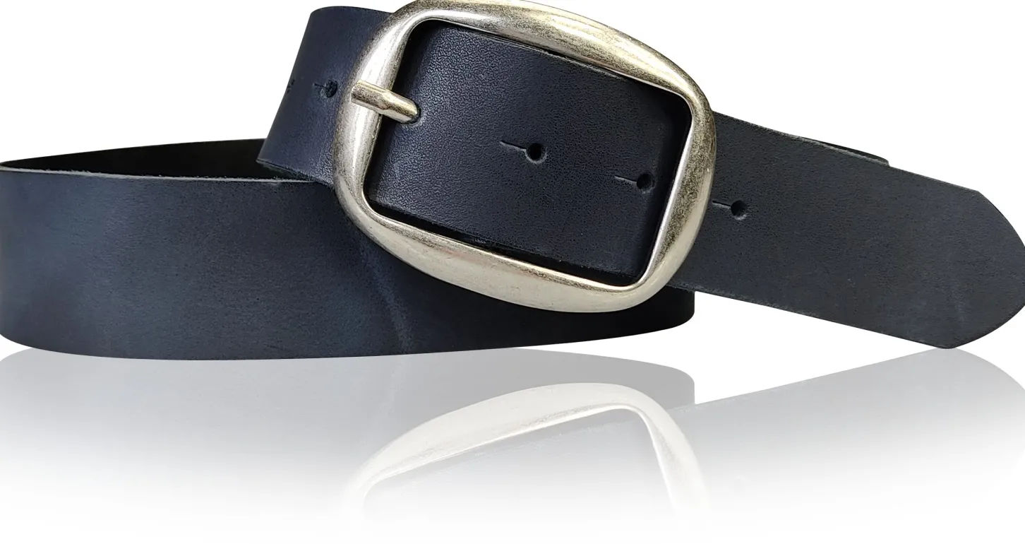 VARESE modischer Damen Ledergürtel, 4 cm, Altsilberschnalle viele Farben, echt Leder