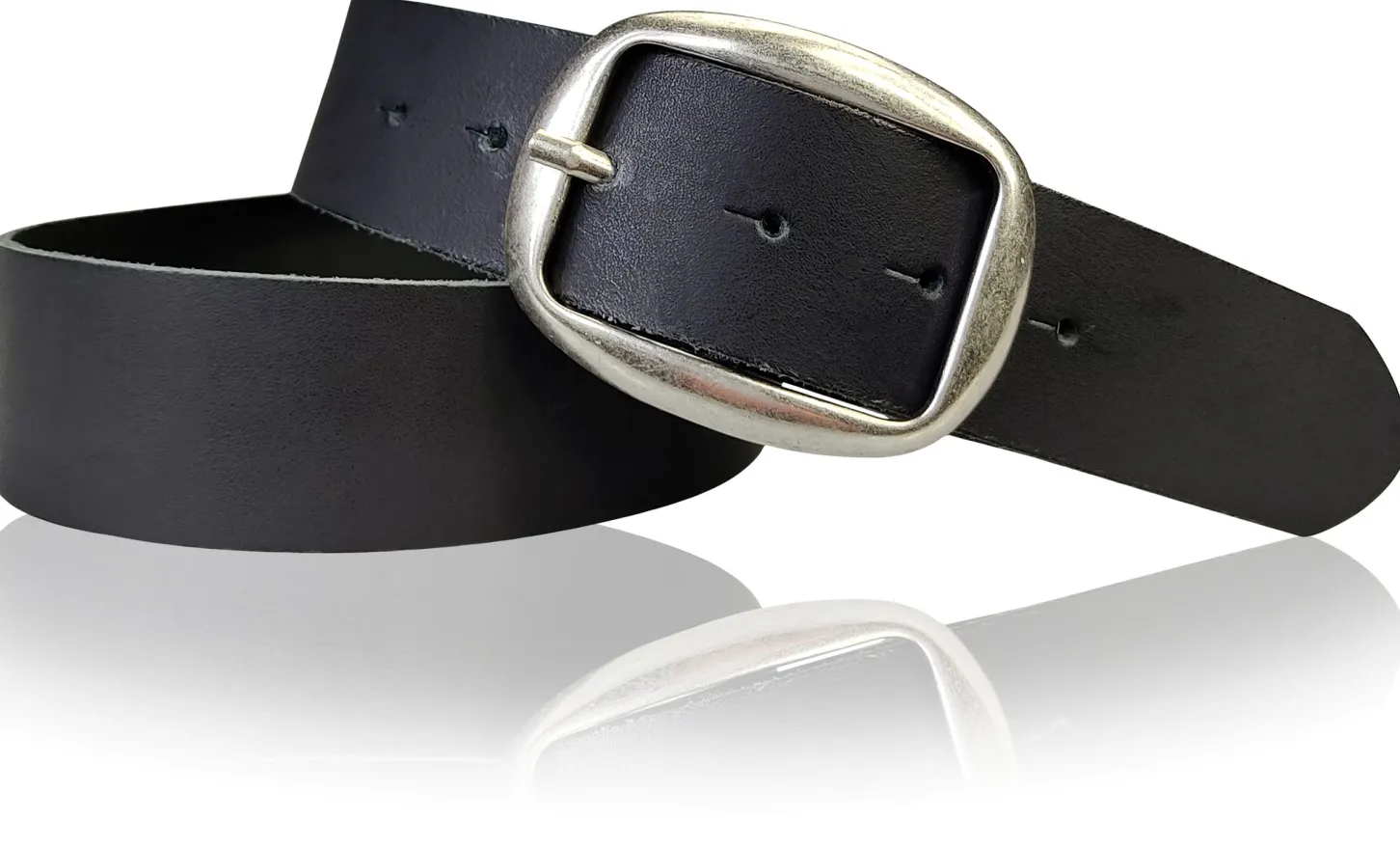 VARESE modischer Damen Ledergürtel, 4 cm, Altsilberschnalle viele Farben, echt Leder