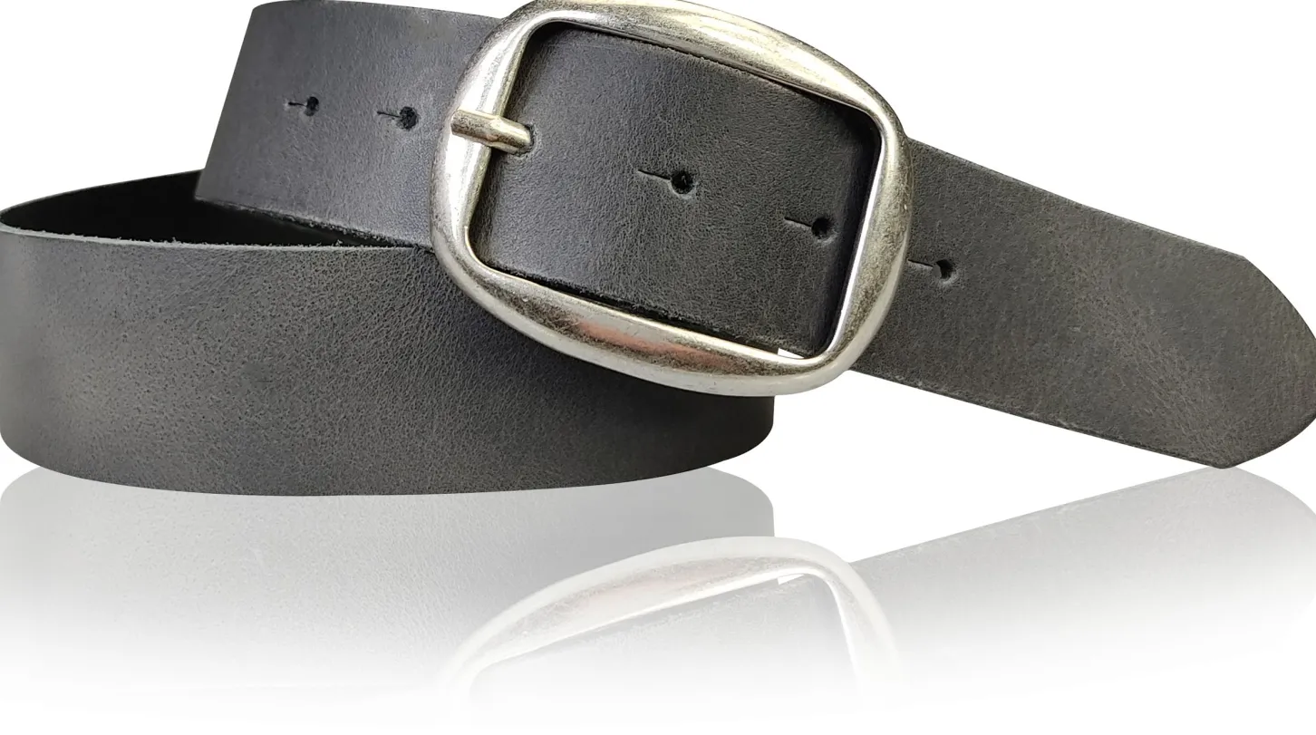 VARESE modischer Damen Ledergürtel, 4 cm, Altsilberschnalle viele Farben, echt Leder