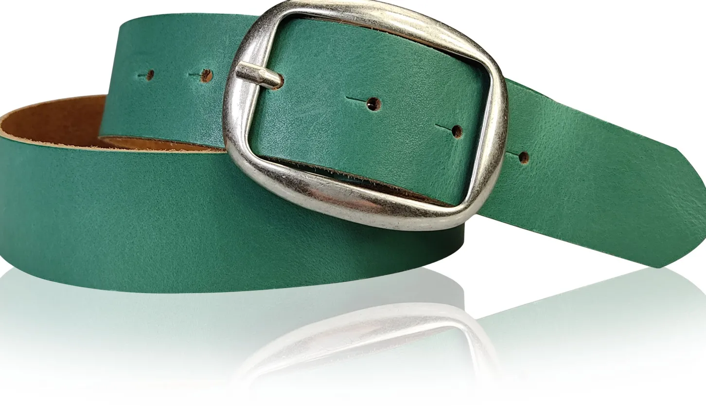 VARESE modischer Damen Ledergürtel, 4 cm, Altsilberschnalle viele Farben, echt Leder