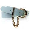 VITTORIA: Damen Ledergürtel 4 cm mit goldener Kette und Gürtelschnalle, echt Ledergürtel plastikfrei