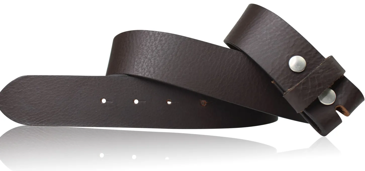 Wechselgürtel 3,5 cm, Druckknopfgürtel echt Büffellleder