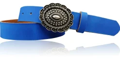 ZÜRS Landhaus Gürtel Damen 3 cm verzierte Gürtelschnalle echt Leder