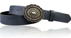 ZÜRS Landhaus Gürtel Damen 3 cm verzierte Gürtelschnalle echt Leder