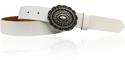 ZÜRS Landhaus Gürtel Damen 3 cm verzierte Gürtelschnalle echt Leder