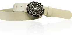 ZÜRS Landhaus Gürtel Damen 3 cm verzierte Gürtelschnalle echt Leder