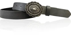 ZÜRS Landhaus Gürtel Damen 3 cm verzierte Gürtelschnalle echt Leder