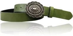 ZÜRS Landhaus Gürtel Damen 3 cm verzierte Gürtelschnalle echt Leder
